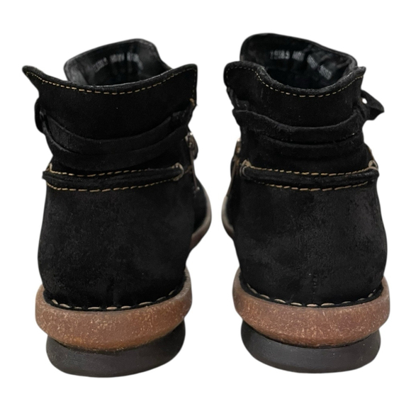 Born Womens 7.5 Tarkiln Bootie Ankle Boot Suede Leather Side Zip Round Toe Black - Picture 8 of 16